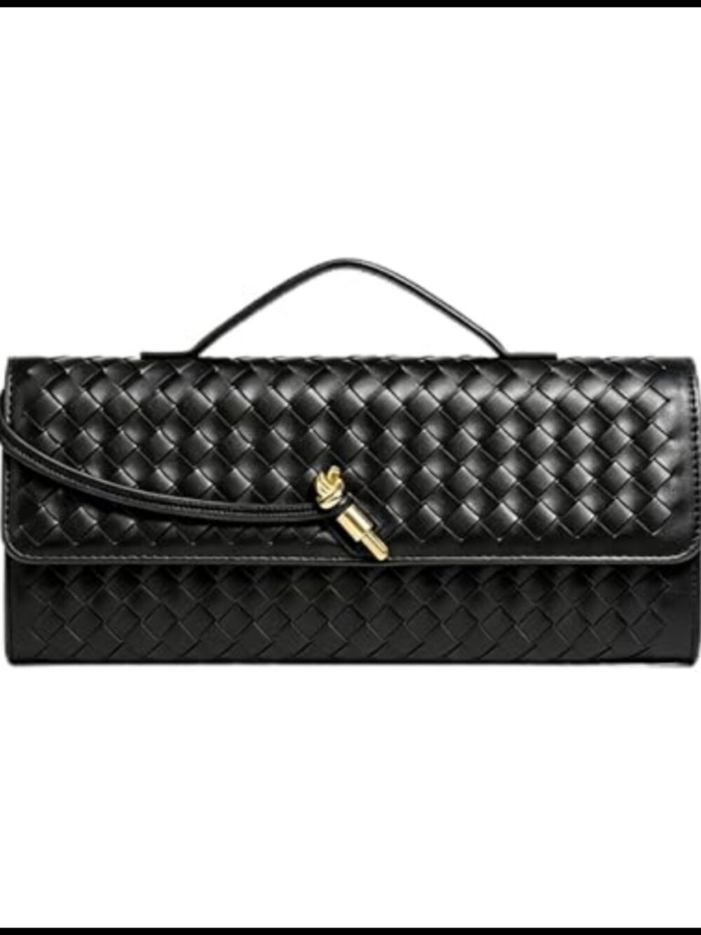 Woven PU Leather Clutch Evening Bag Formal Wedding Crossbody
